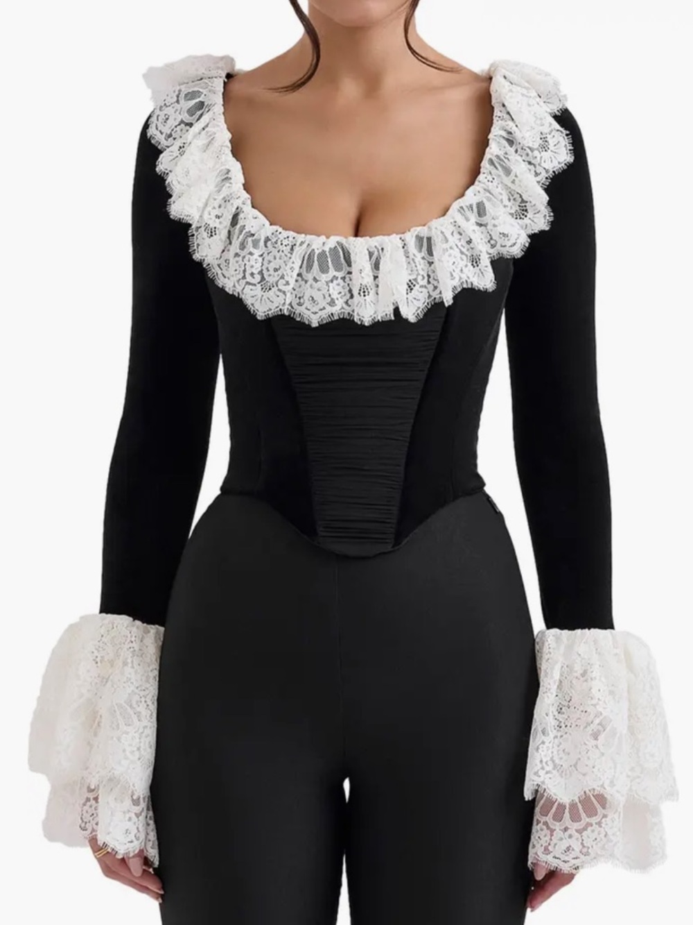 House of CB 🖤 Jacinda Ruffle Velvet Corset Top Sz Small NWT
